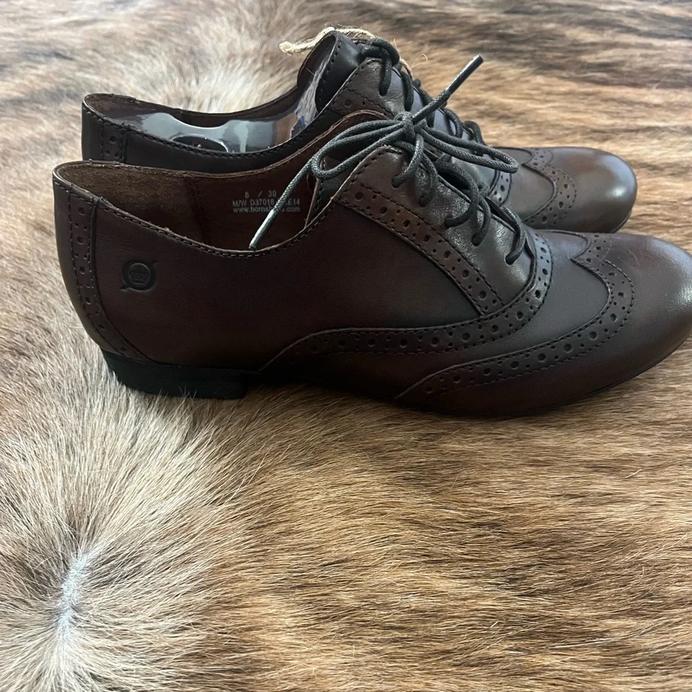Born Dark Brown Leather Oxfords - Picture 5 of 9